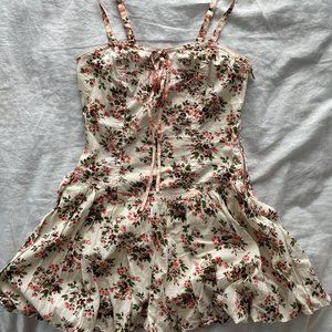 Tracy Feith | Corset White & Pink Floral Dress